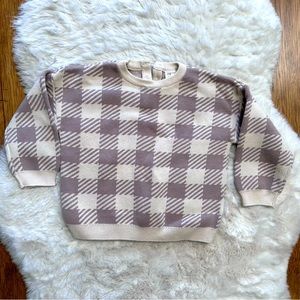 H&M Organic Cotton Plaid Sweater | Unisex | 2T
